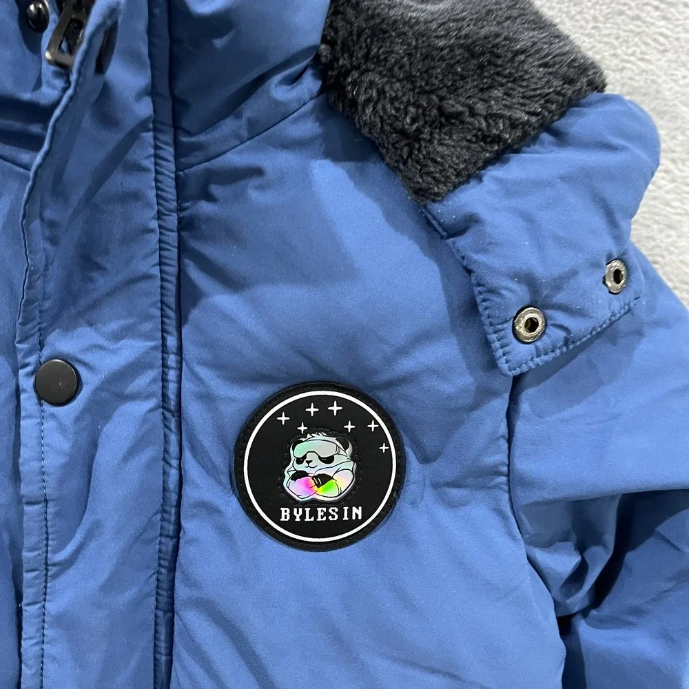 Bylesin Puffer Jacket Toddler 6 Blue Fleece Lined Insulated Hooded Full Zip